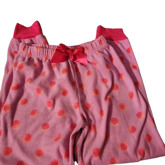 Two Circo Fuzzy Medium Girls Pajama Bottoms Pink Multicolor Bows - Picture 2 of 11